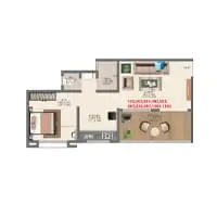 Sonigara Concord Ravet 1 BHK Floor Plan Image