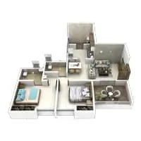 Sonigara Concord Ravet 2 BHK Floor Plan Image